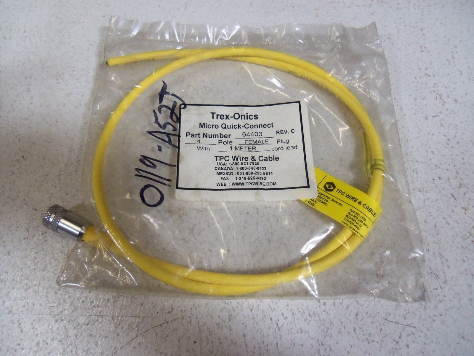TPC WIRE & CABLE CONNECTOR 64403 *USED*