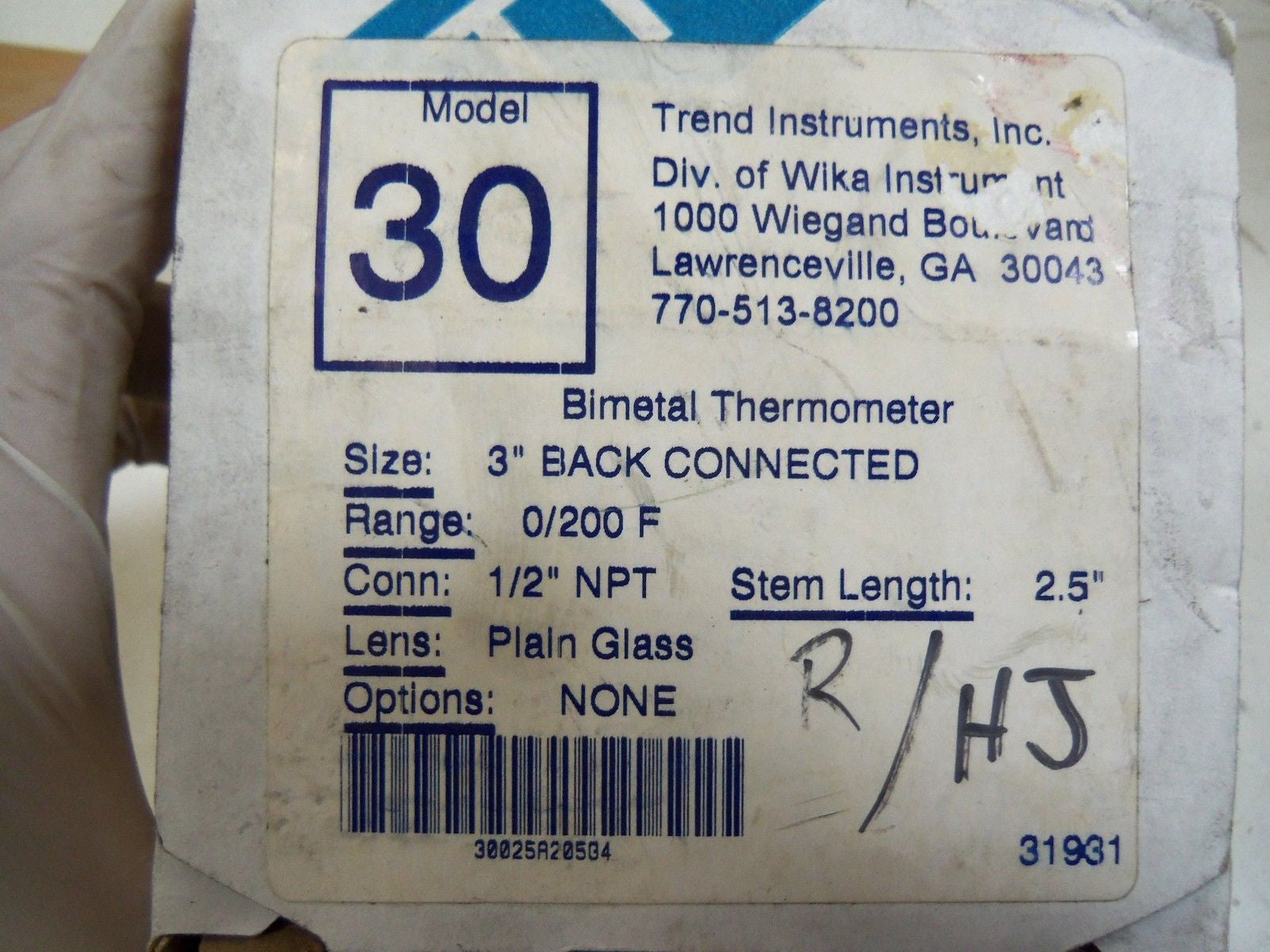 TREND INSTRUMENTS INC. BIMETAL THERMOMETER 30 *NEW IN BOX*
