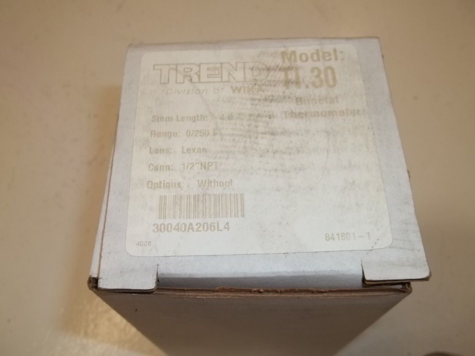 TREND TI.30 BIMETAL THERMOMETER 0/250F 4" *NEW IN BOX*