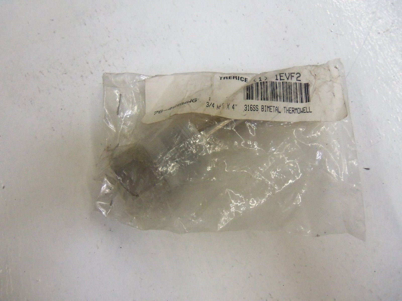 TRERICE 76-4G6 1EVF2 BIMETAL THERMOWELL 3/4 NPT X 4" *NEW IN FACTORY BAG*