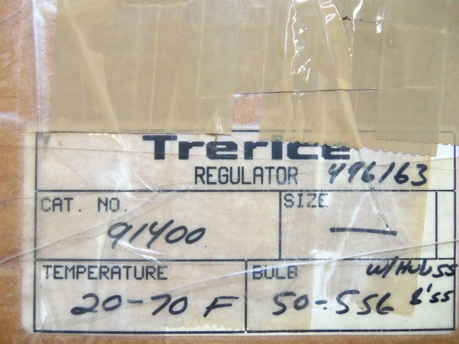 TRERICE 91400 TEMPERATURE REGULATOR 20/70F *NEW IN BOX*