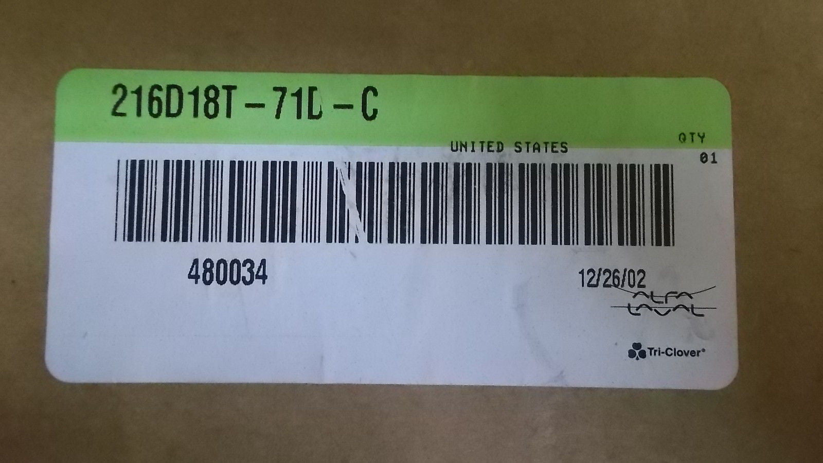 TRI-CLOVER 216D18T-71D-C MOTOR FRAME *NEW IN BOX*