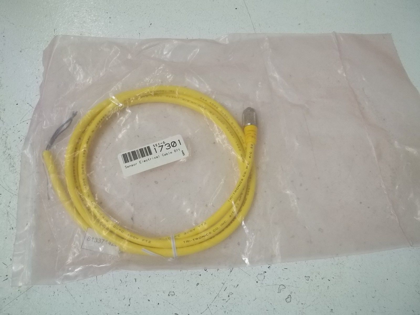 TRI-TRONICS SEC-6 SENSOR ELECTRICAL CABLE 6FT * NEW IN FACTORY BAG *