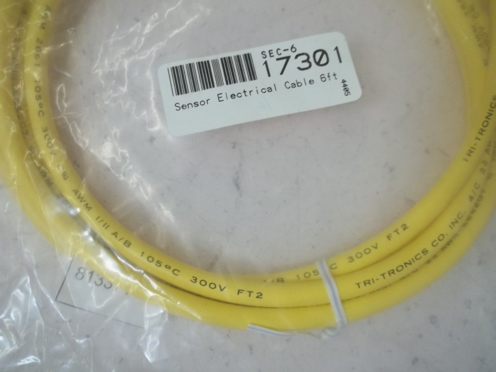 TRI-TRONICS SEC-6 SENSOR ELECTRICAL CABLE 6FT * NEW IN FACTORY BAG *