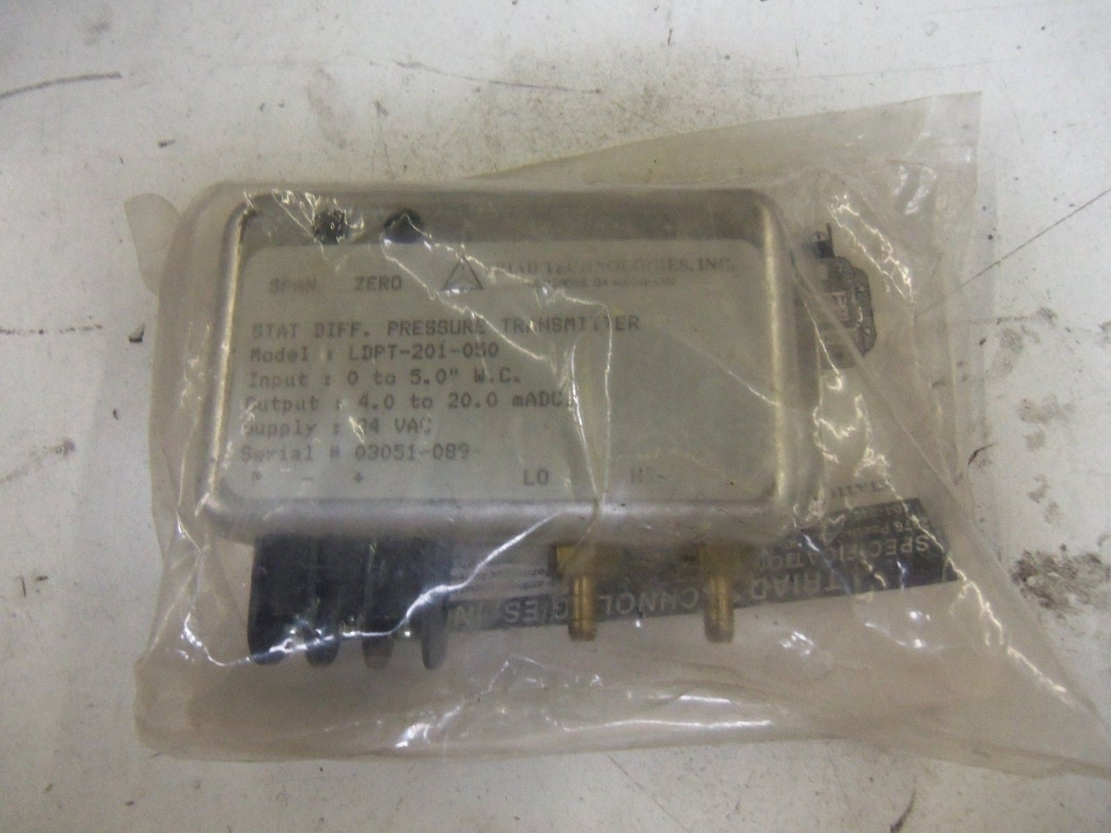 TRIAD TECHNOLOGIES LDPT-201-050 PRESSURE TRANSMITTER *NEW IN FACTORY BAG*