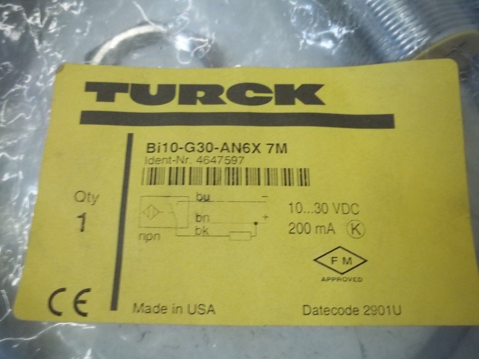TURCK BI10-G30-AN6X7M PROXIMITY SENSOR *NEW IN A FACTORY BAG*
