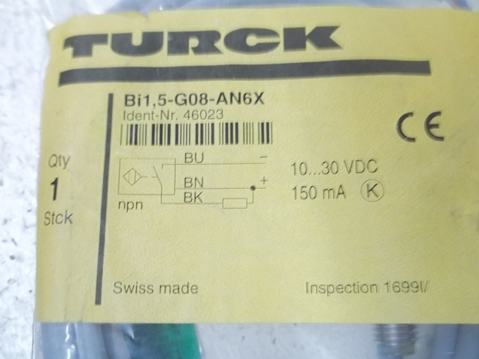 TURCK BI1,5-G08-AN6X PROXIMITY SWITCH *NEW IN A FACTORY BAG*