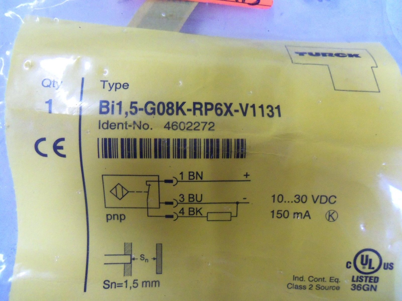 TURCK Bi1,5-G08K-RP6X-V1131 *NEW IN BAG*