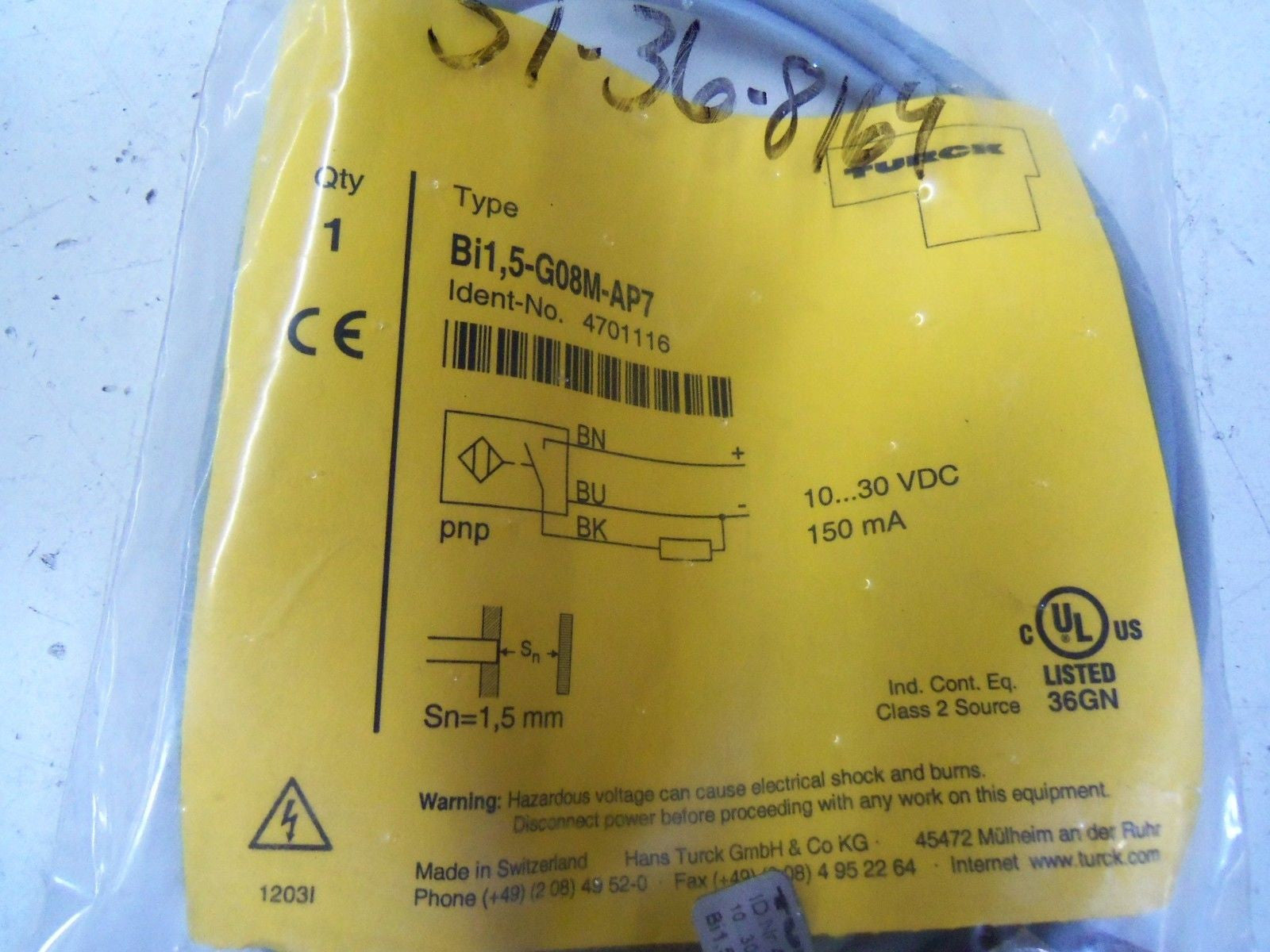 TURCK Bi1,5-G08M-AP7 *NEW IN BAG *