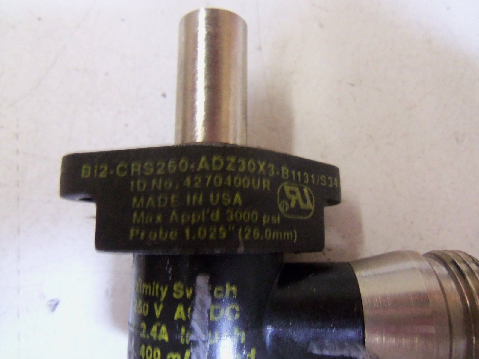 TURCK BI2-CRS260-ADZ30X3-B1131/S34 CYLINDICATOR PROXIMITY SWITCH *USED*