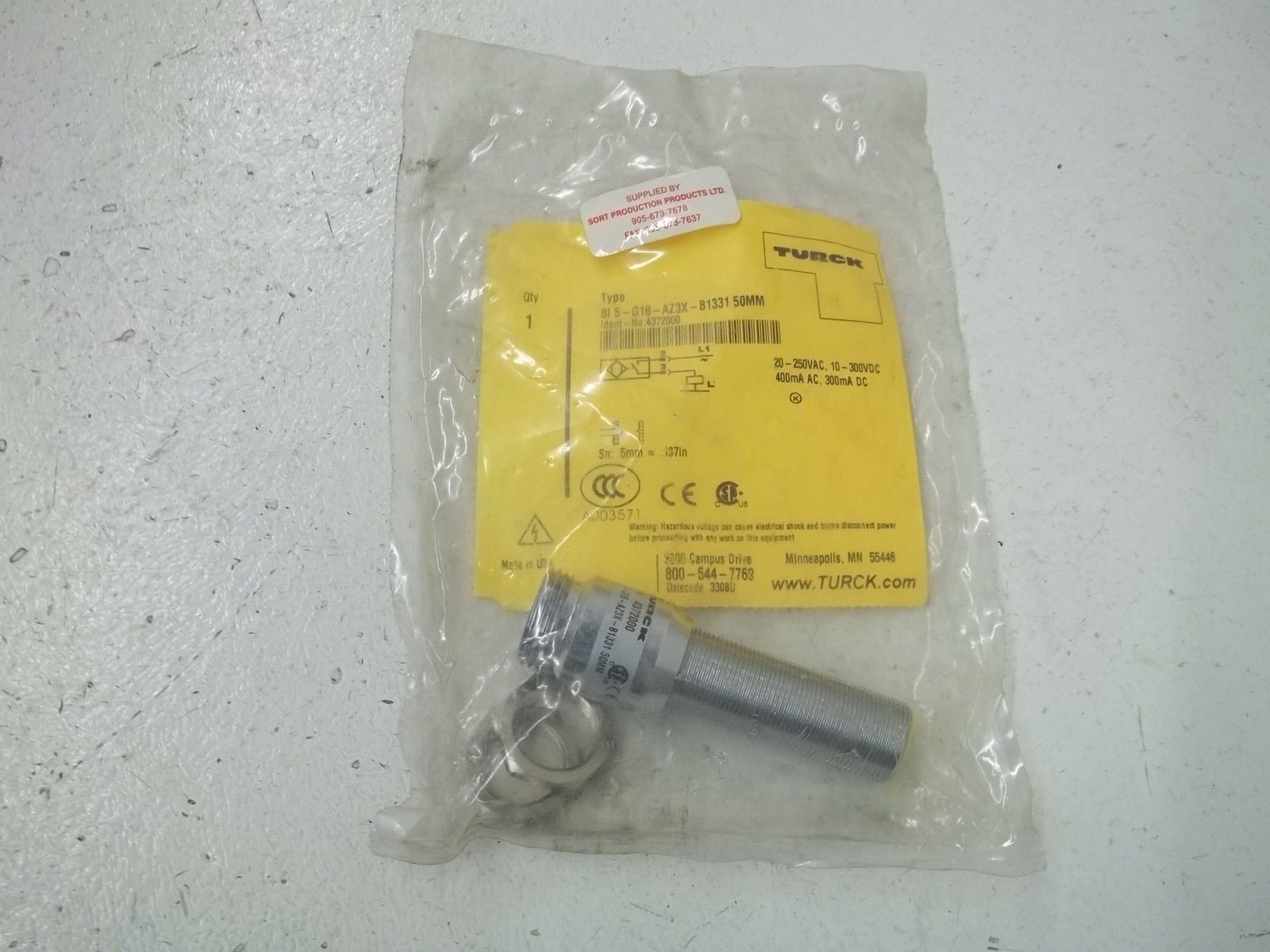 TURCK BI5-G18-AZ3X-B1331 50MM PROXIMITY SWITCH * NEW IN FACTORY BAG *