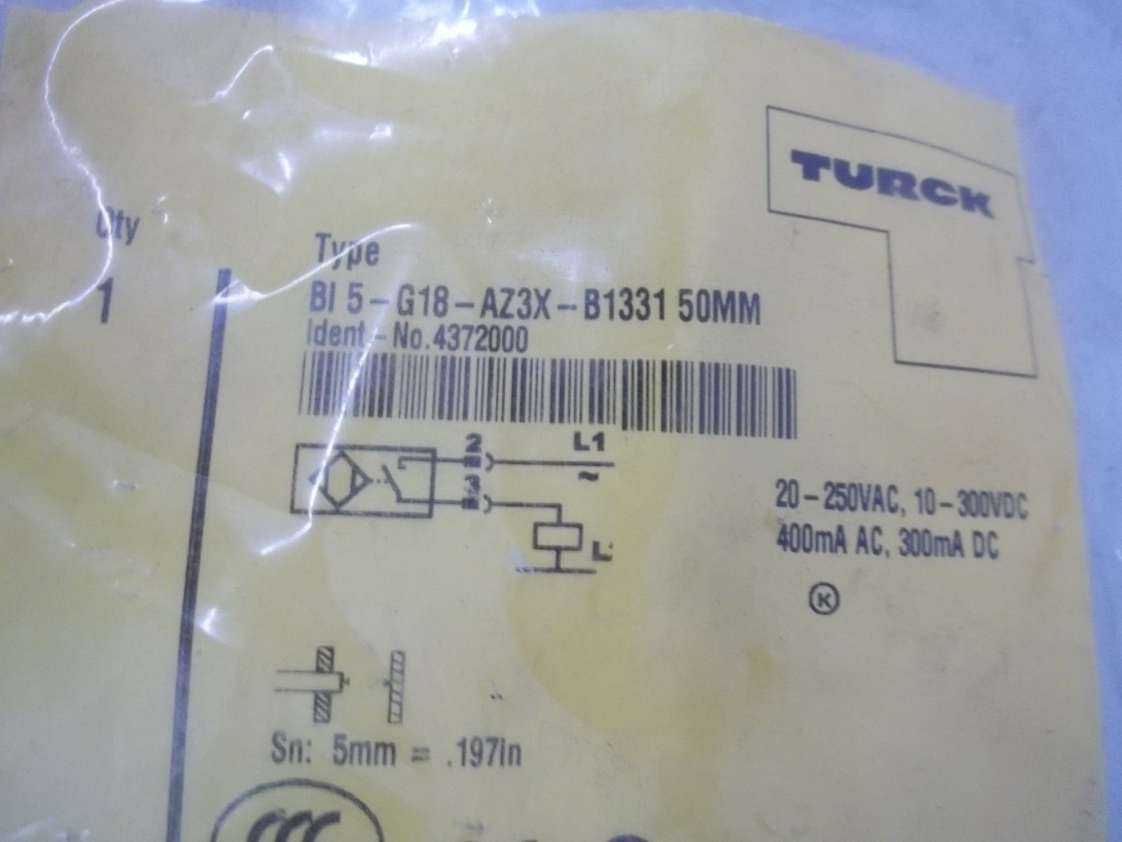 TURCK BI5-G18-AZ3X-B1331 50MM PROXIMITY SWITCH * NEW IN FACTORY BAG *