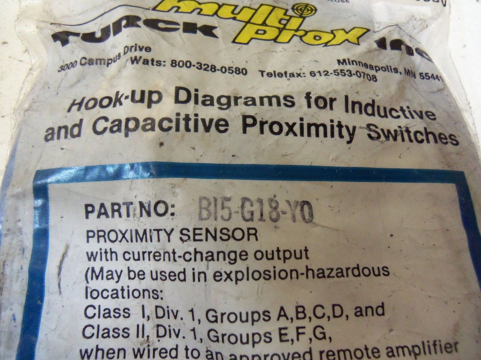 TURCK BI5-G18-Y0 PROXIMITY SENSOR *NEW IN FACTORY BAG*