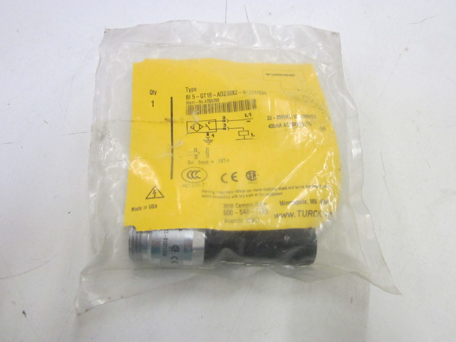 TURCK BI 5-GT18-ADZ30X2-S34/B1331 *NEW IN A FACTORY BAG*