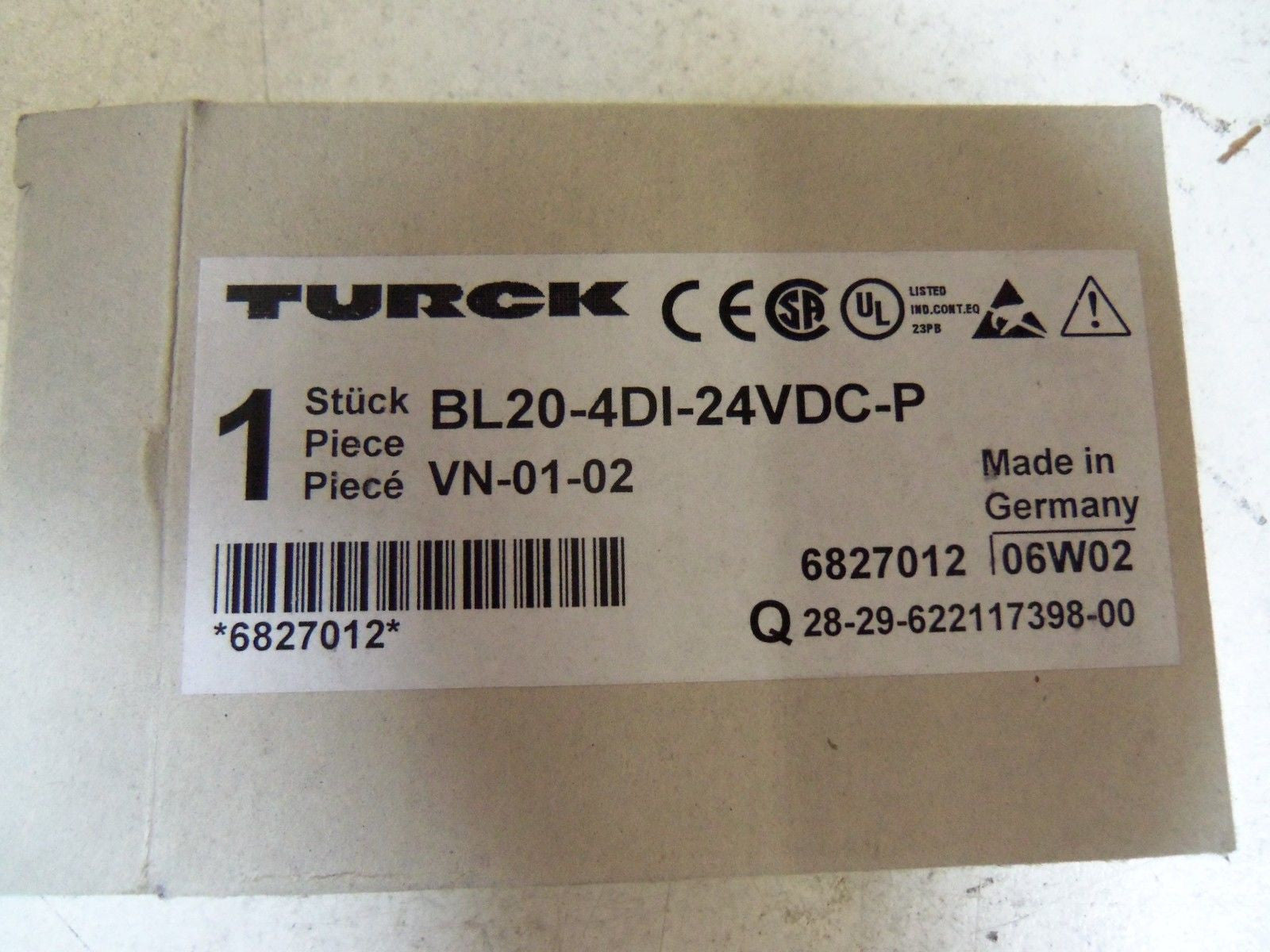 TURCK BL20-4DI-24VDC-P ELECTRONIC MODULE *NEW IN BOX*