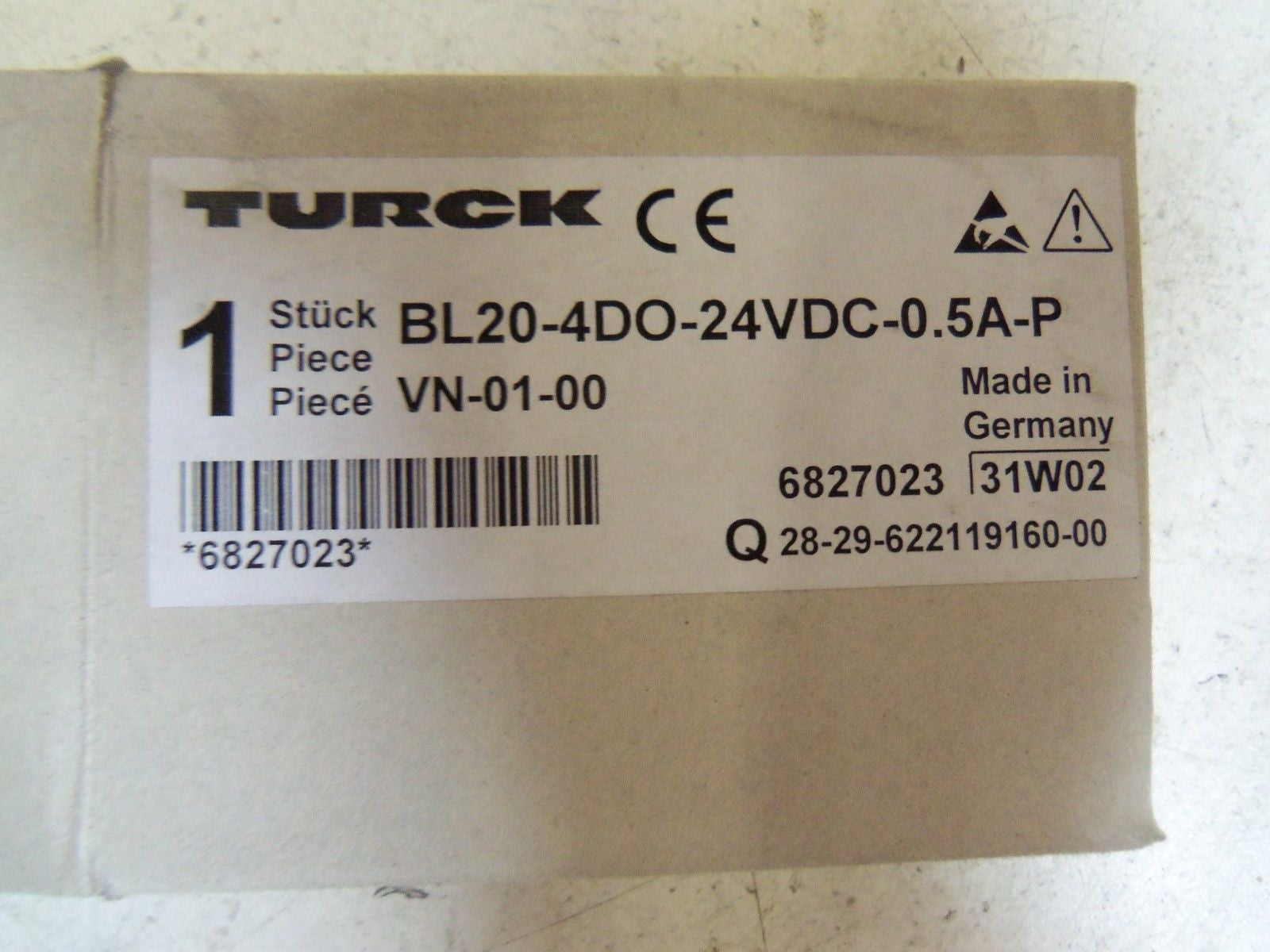 TURCK BL20-4DO-24VDC-0.5A-P ELECTRONIC MODULE *NEW IN BOX*