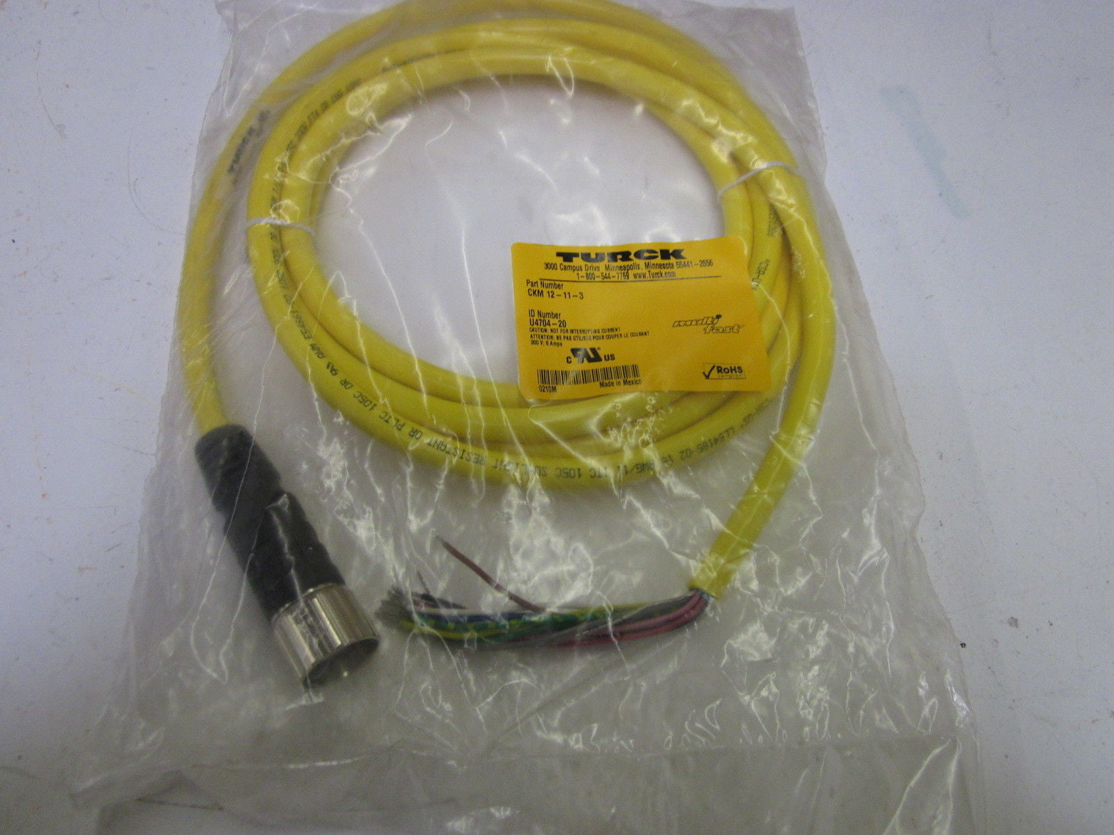 TURCK CKM 12-11-3 CABLE *NEW IN A FACTORY BAG*
