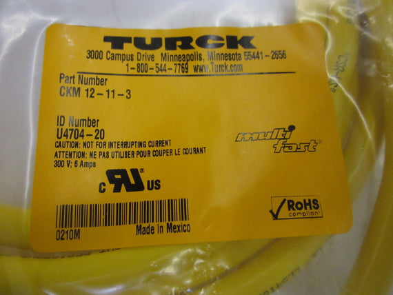 TURCK CKM 12-11-3 CABLE *NEW IN A FACTORY BAG*