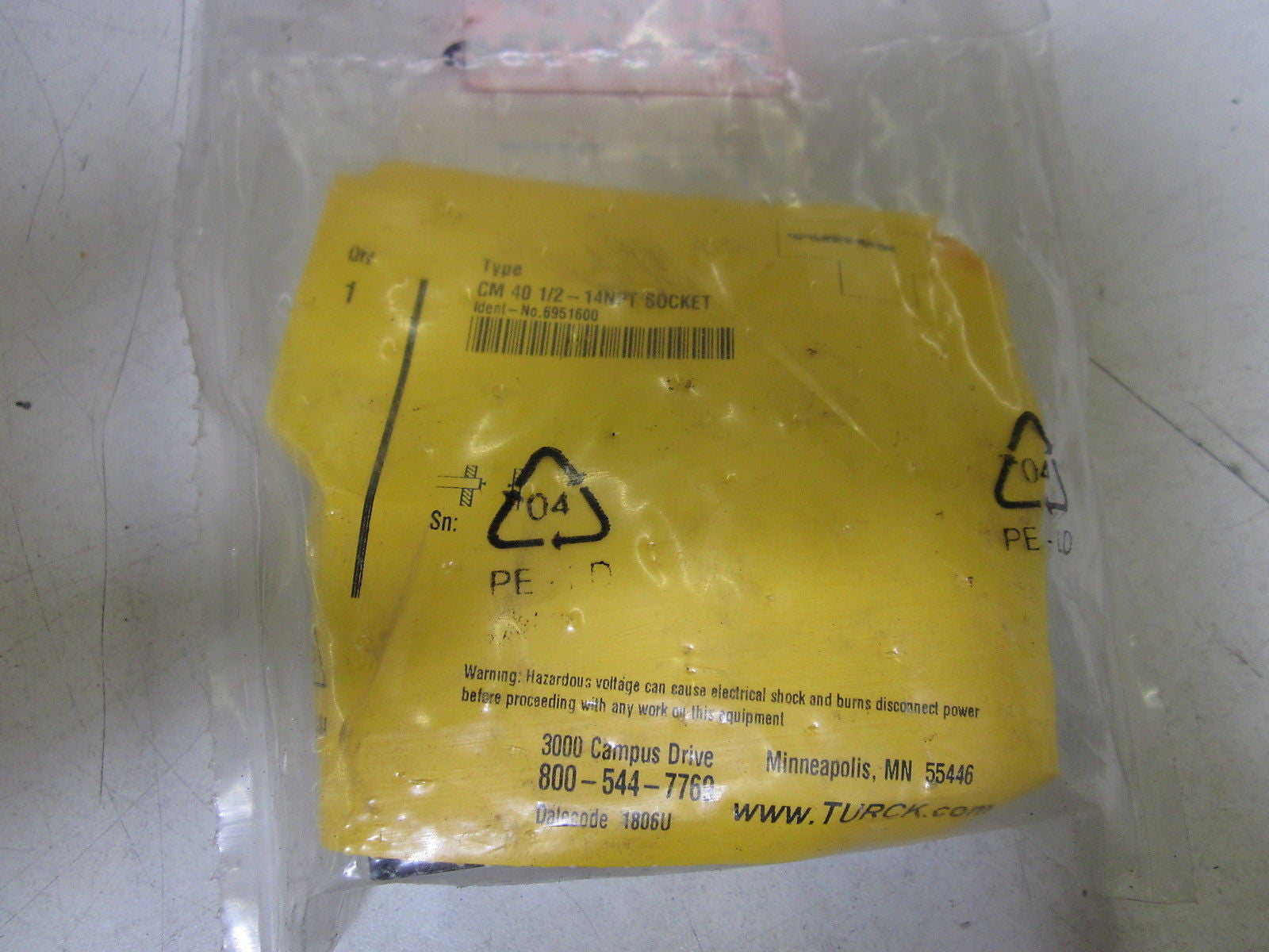 TURCK CM 40 1/2-14NPT SOCKET *NEW IN A FACTORY BAG*