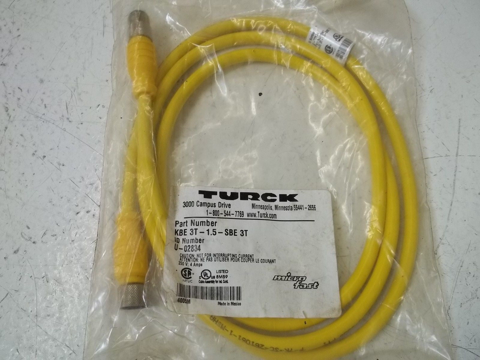 TURCK KBE3T-1.5-SBE3T *NEW IN A FACTORY BAG*