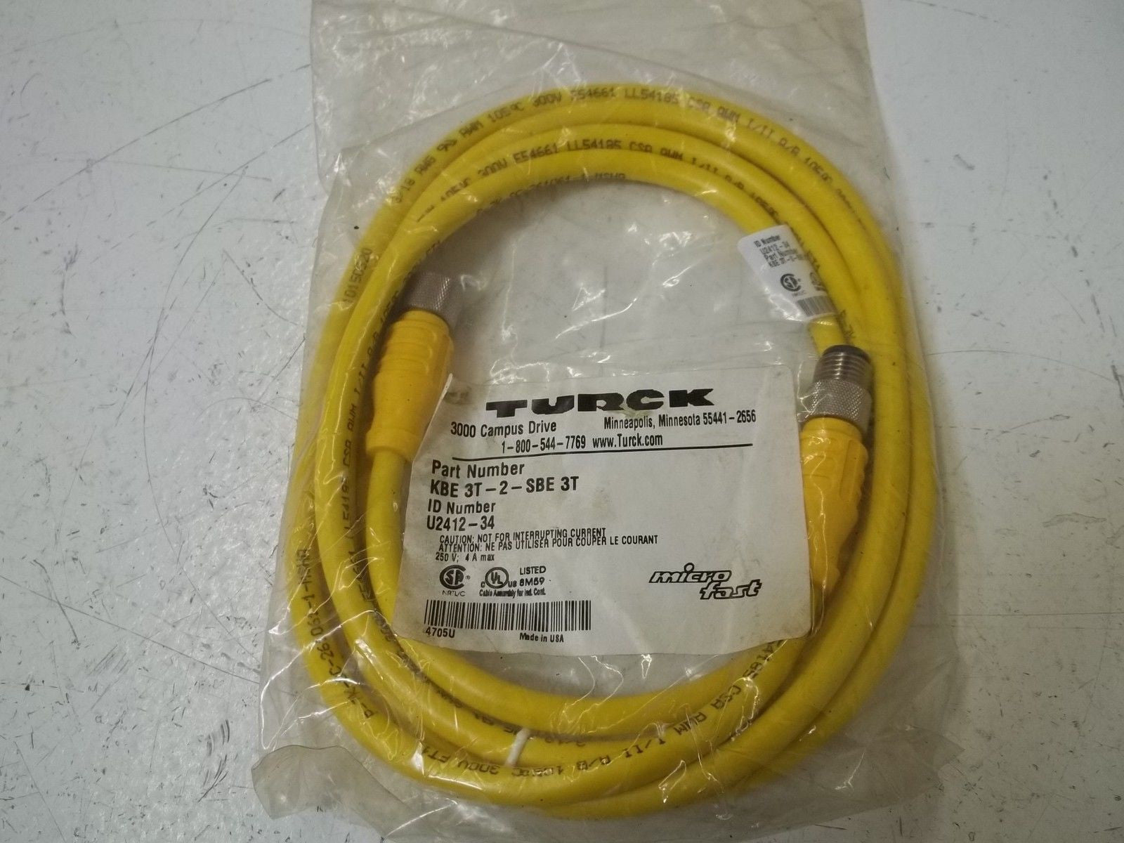 TURCK KBE3T-2-SBE3T *NEW IN A FACTORY BAG*