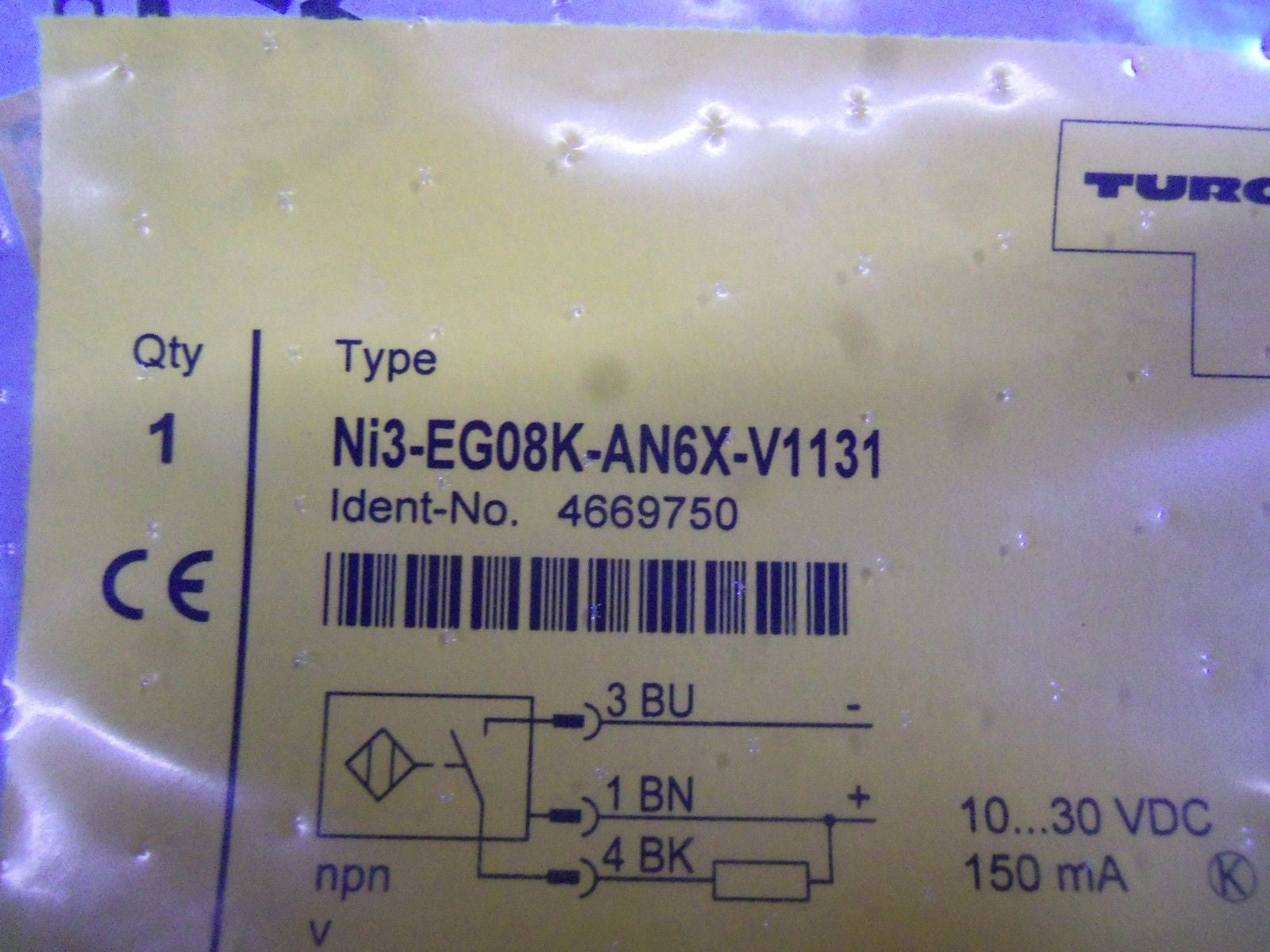 TURCK Ni3-EG08K-AN6X-V1131 INDUCTIVE PROXIMITY SWITCH *NEW IN FACTORY BAG*