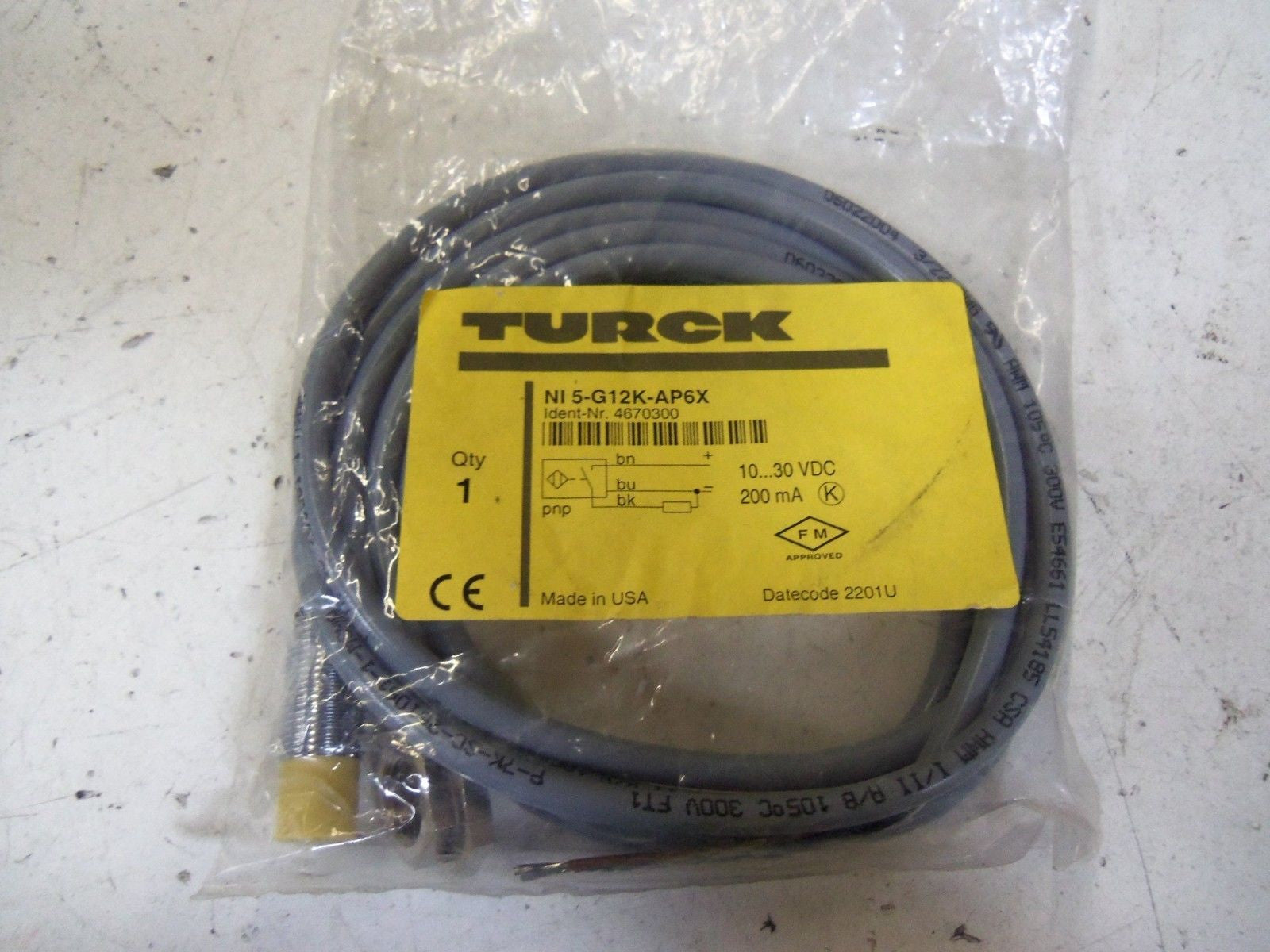 TURCK NI5-G12K-AP6X PROXIMITY SENSOR *NEW IN FACTORY BAG*
