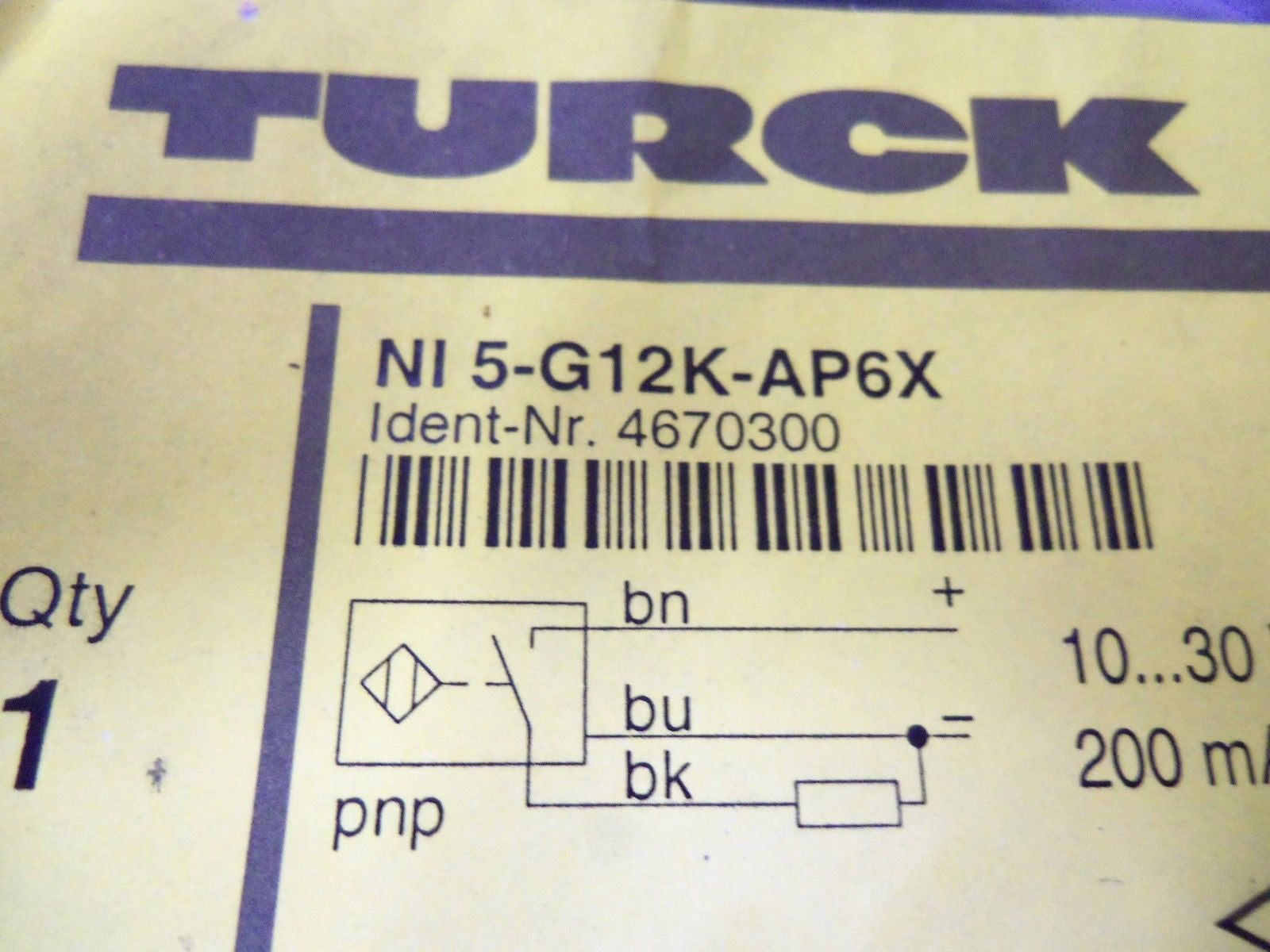 TURCK NI5-G12K-AP6X PROXIMITY SENSOR *NEW IN FACTORY BAG*