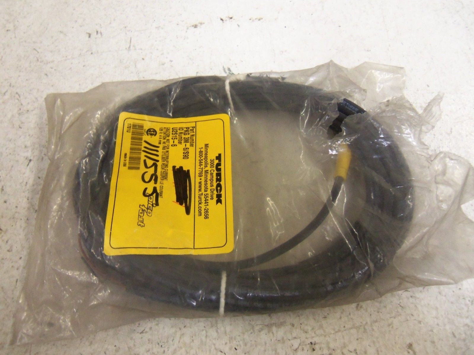 TURCK PKG 3M-6/S90 PICOFAST CABLE *NEW NO BOX*