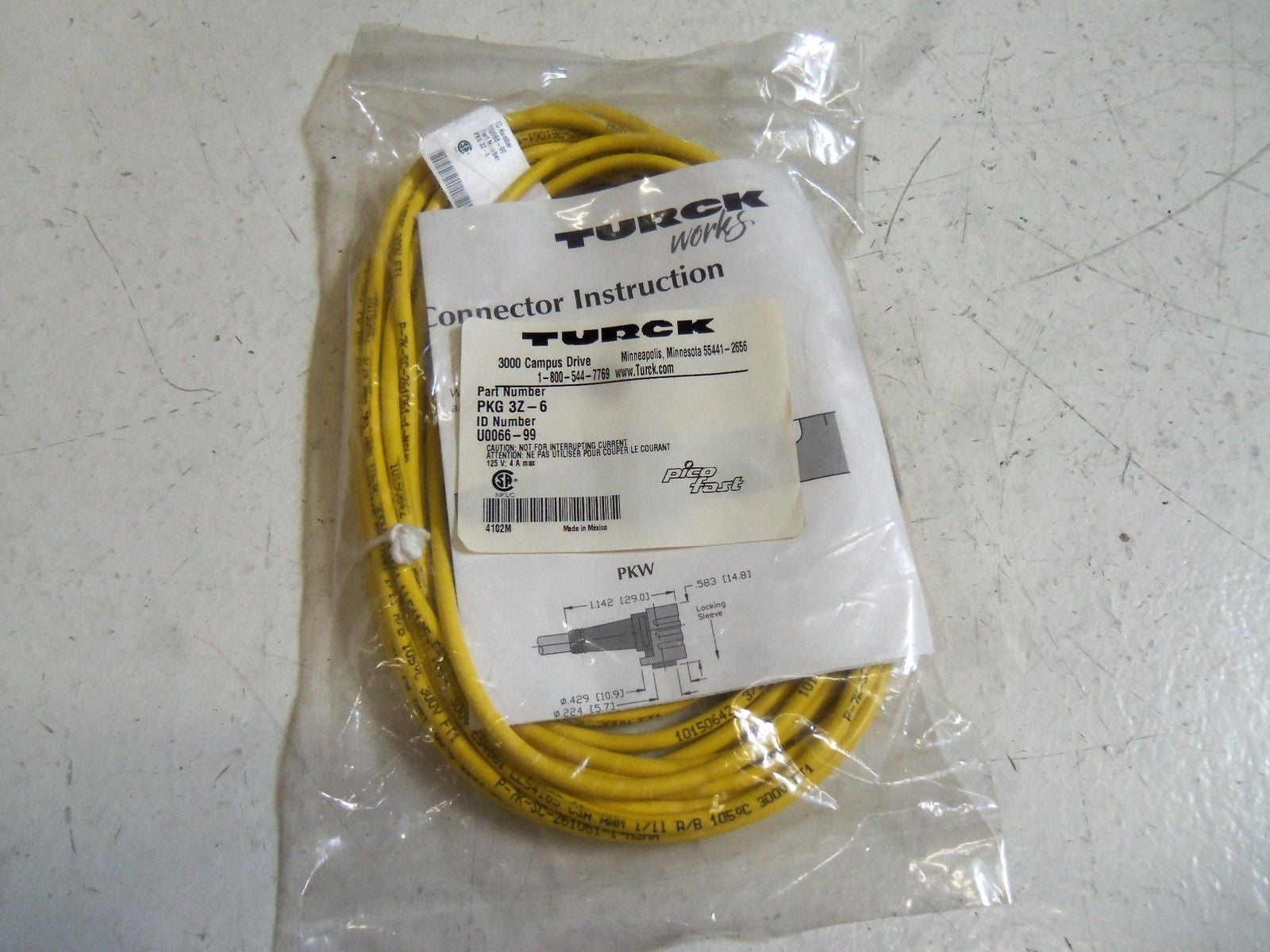 TURCK PKG3Z-6 *NEW IN FACTORY BAG*