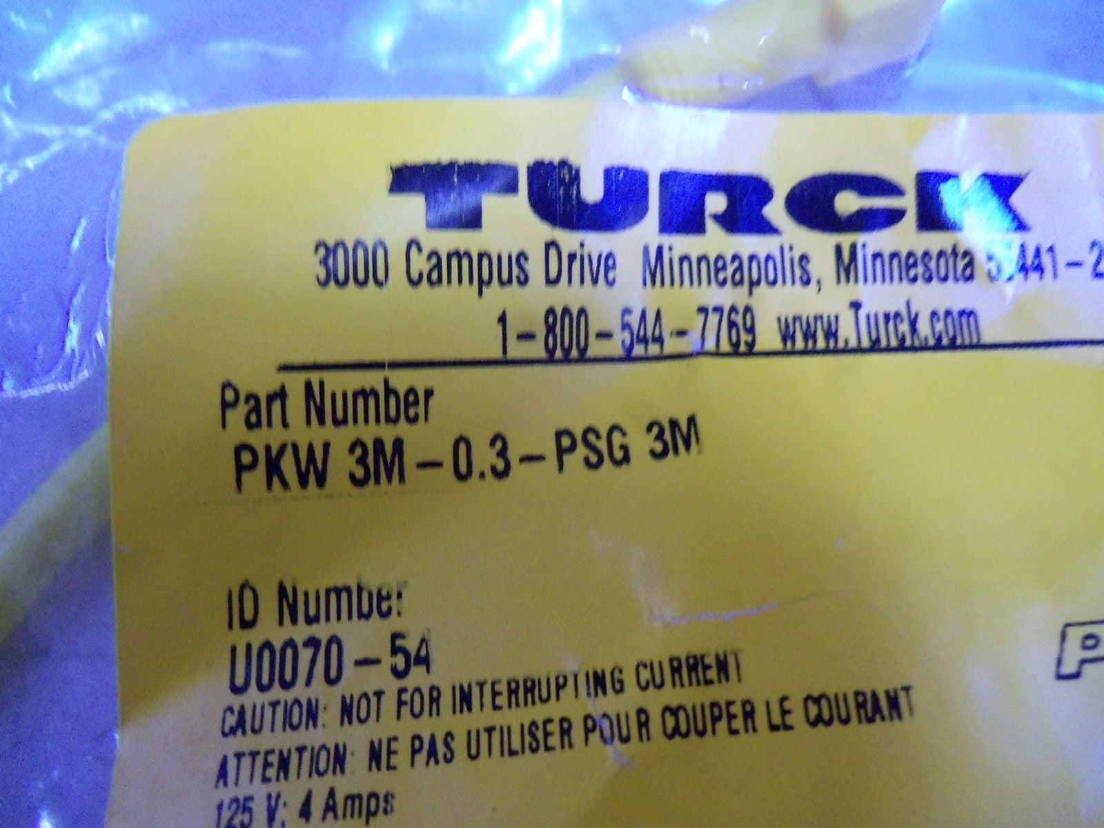 TURCK PKW 3M-0.3-PSG3M *NEW IN FACTORY BAG*