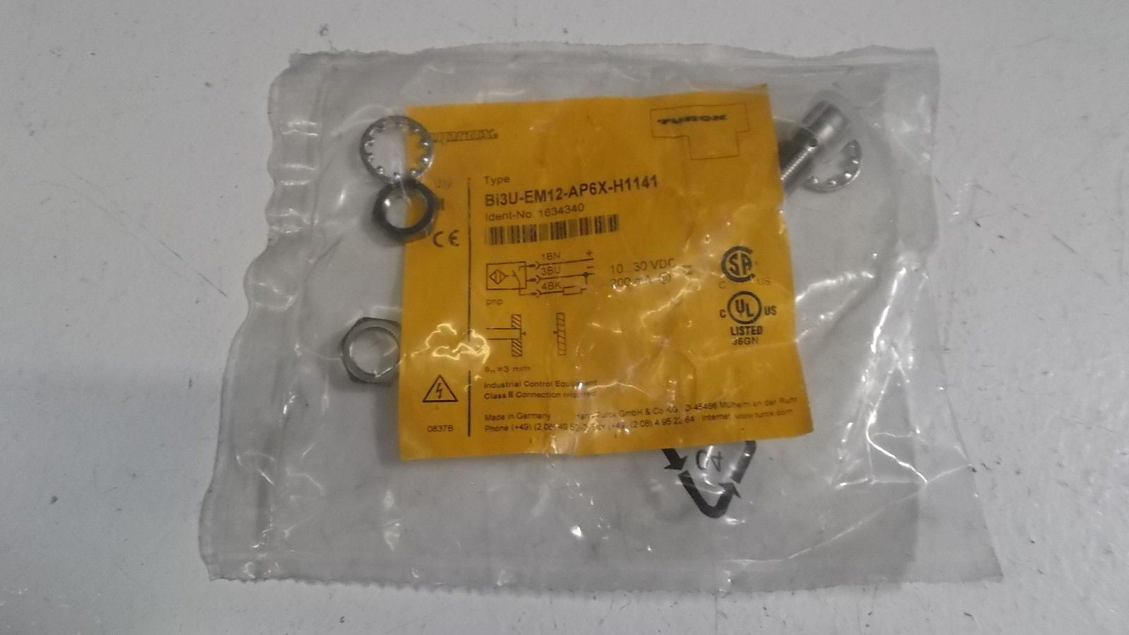 TURCK PROXIMITY SWTICH BI3U-EM12-AP6X-H1141 *NEW IN FACTORY BAG*