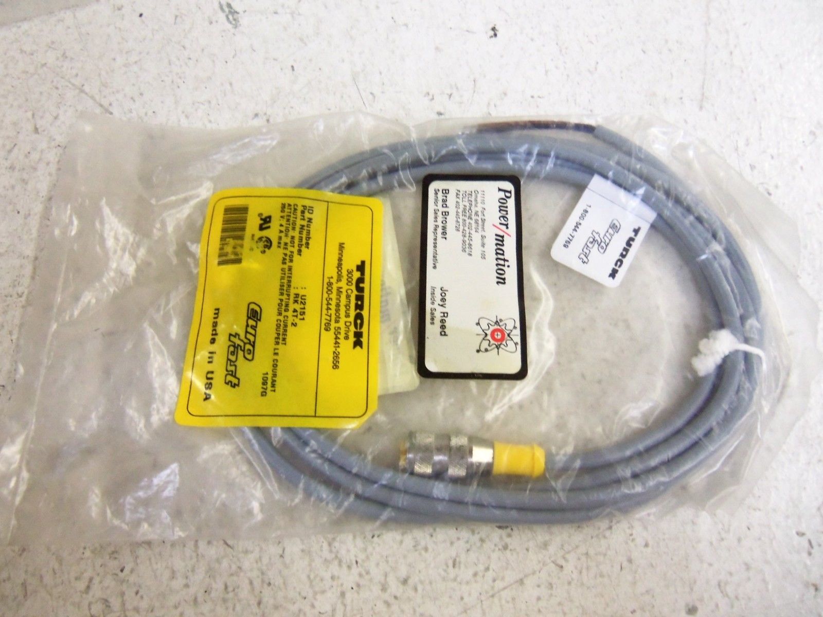 TURCK RK4T-2 CORDSET * NEW IN FACTORY BAG *