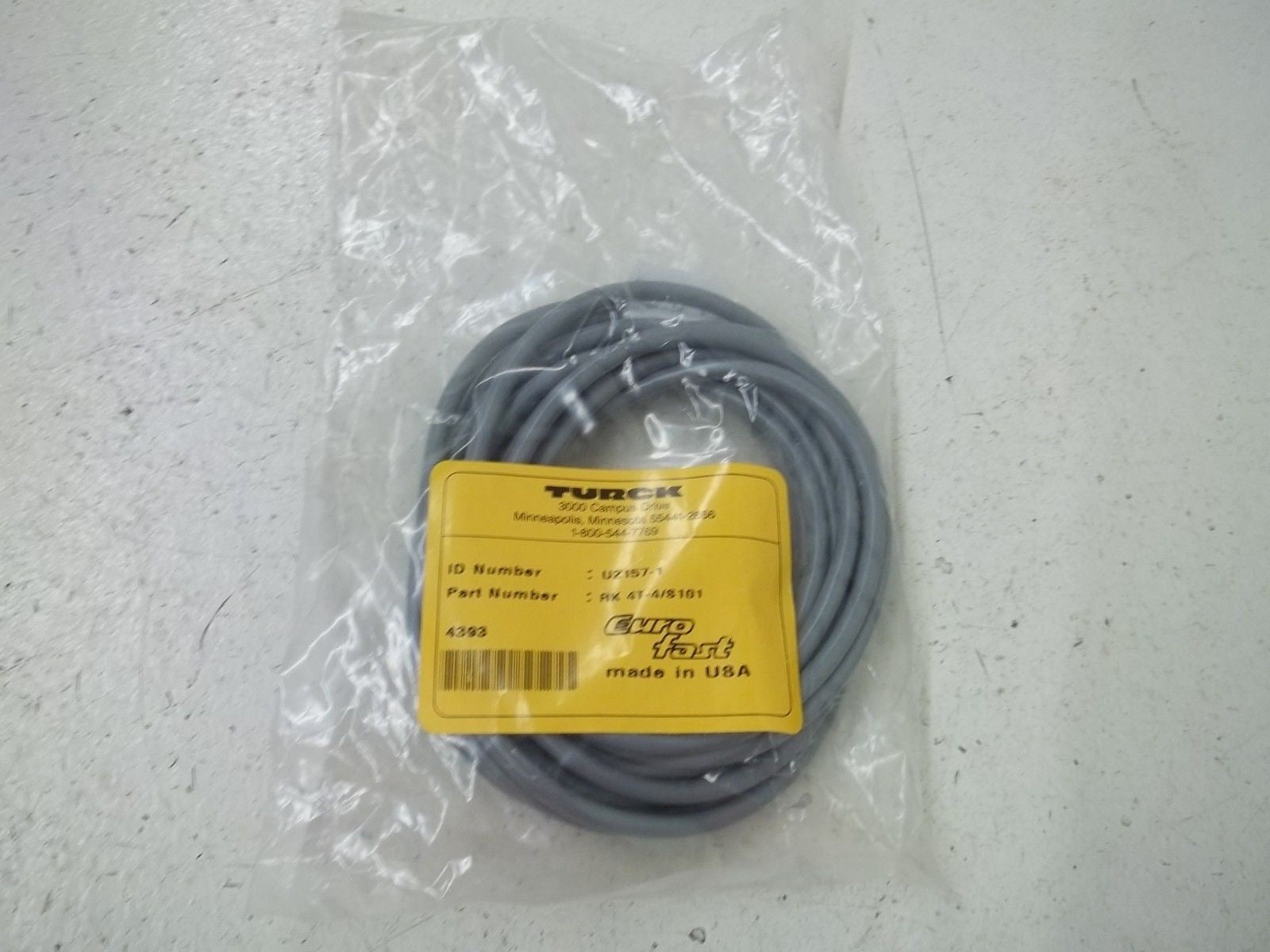 TURCK RK4T-4/S101 CABLE *NEW IN A BAG*