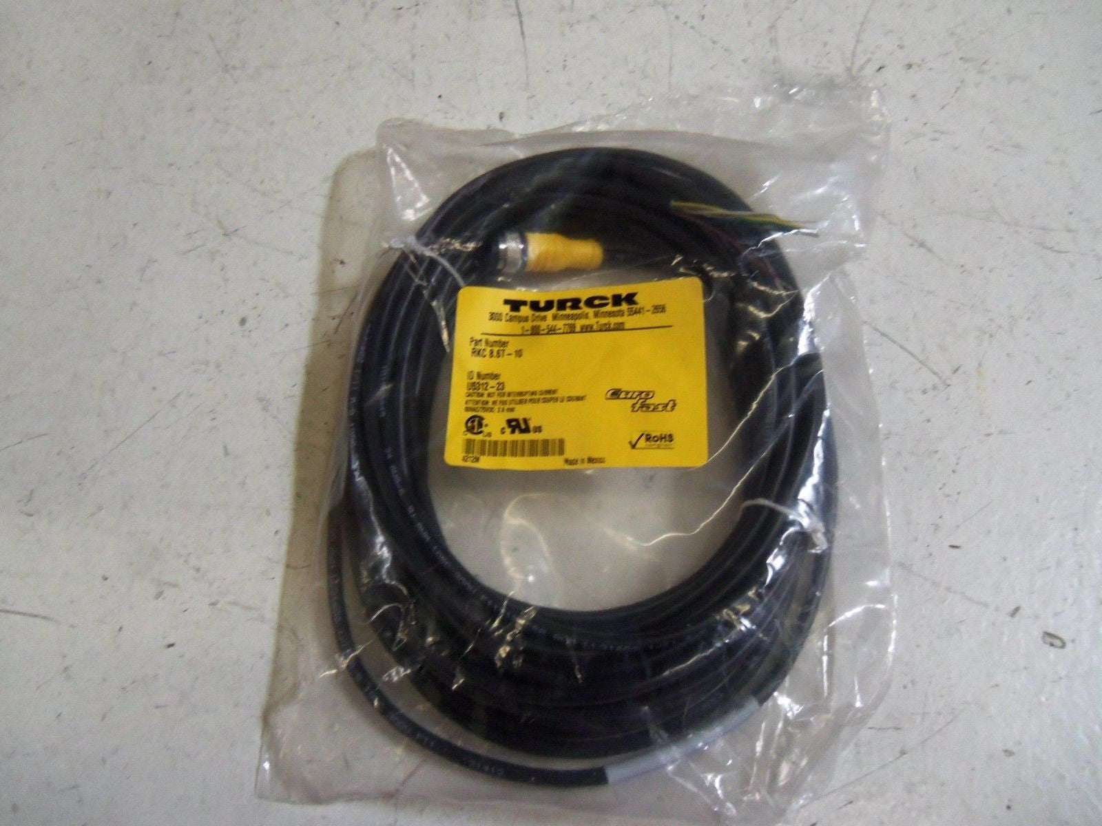 TURCK RKC 8.6T-10 EUROFAST MOLDED CORDSET *NEW IN FACTORY BAG*