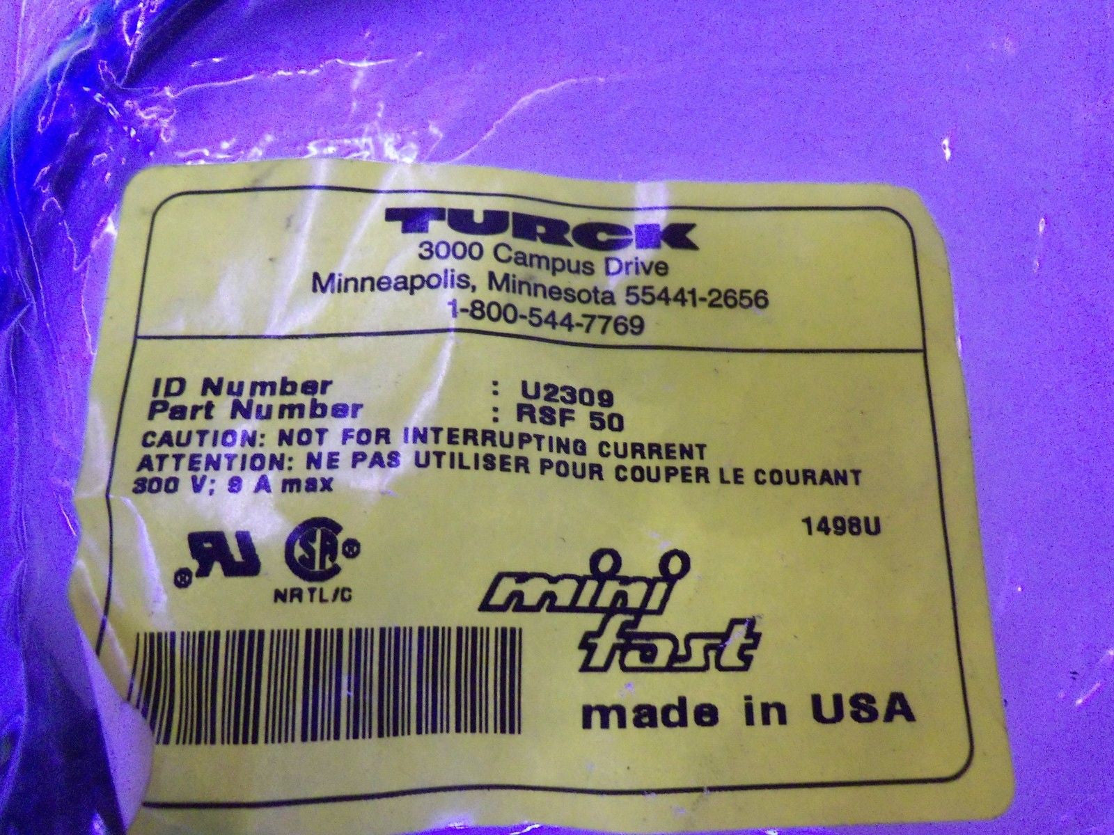 TURCK RSF 50 *NEW IN FACTORY BAG*