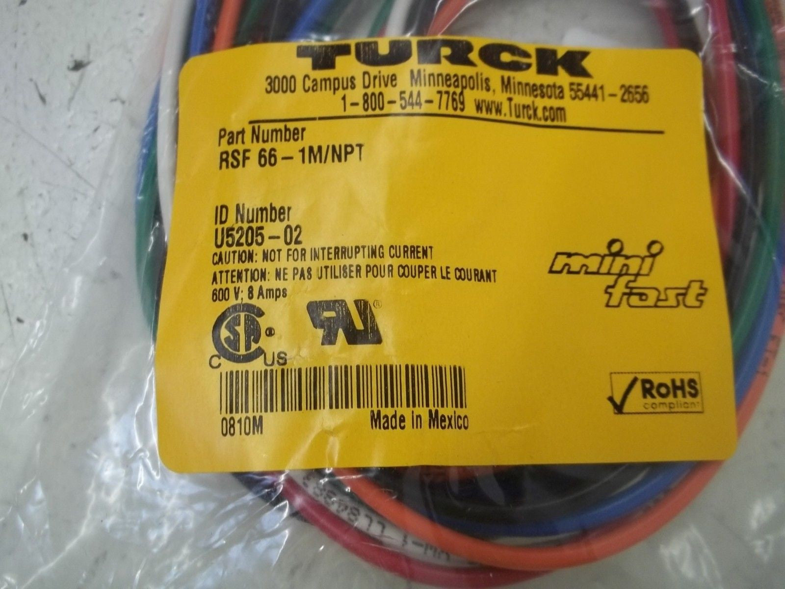 TURCK RSF66-1M/NPT CABLE *NEW IN A FACTORY BAG*