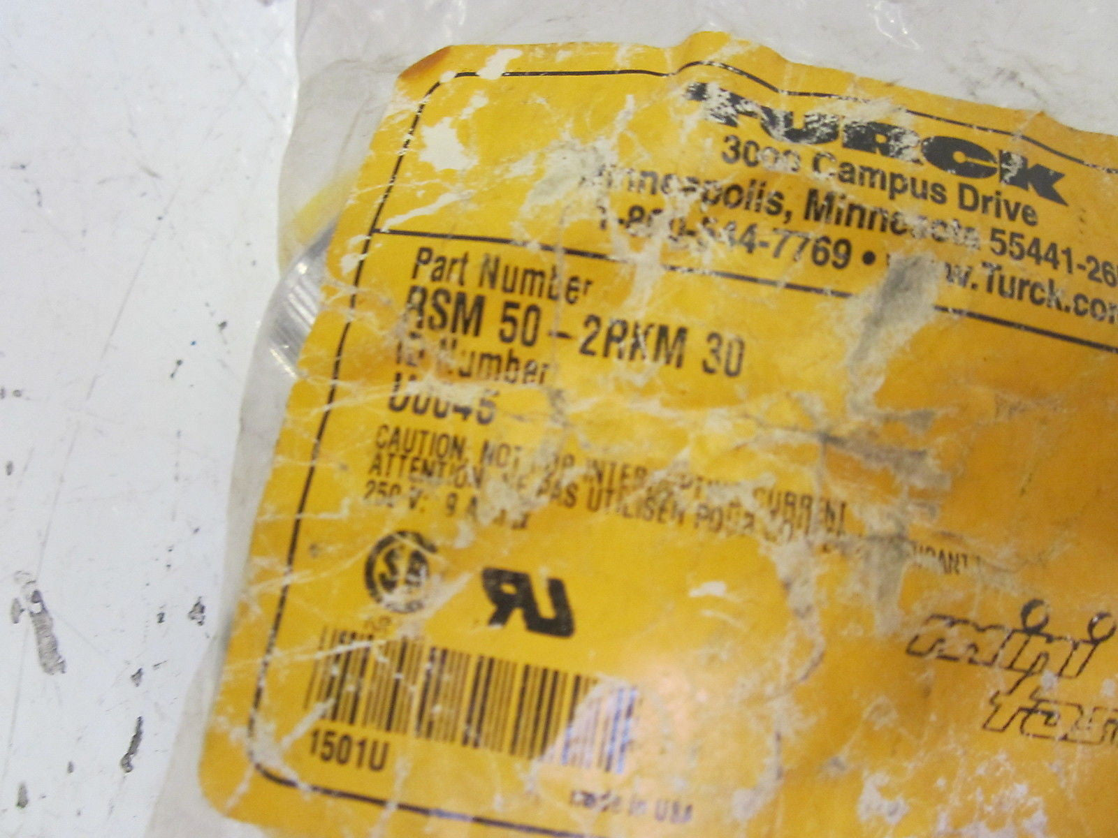 TURCK RSM 50-2RKM 30 T CONNECTOR  *NEW IN A FACTORY BAG*