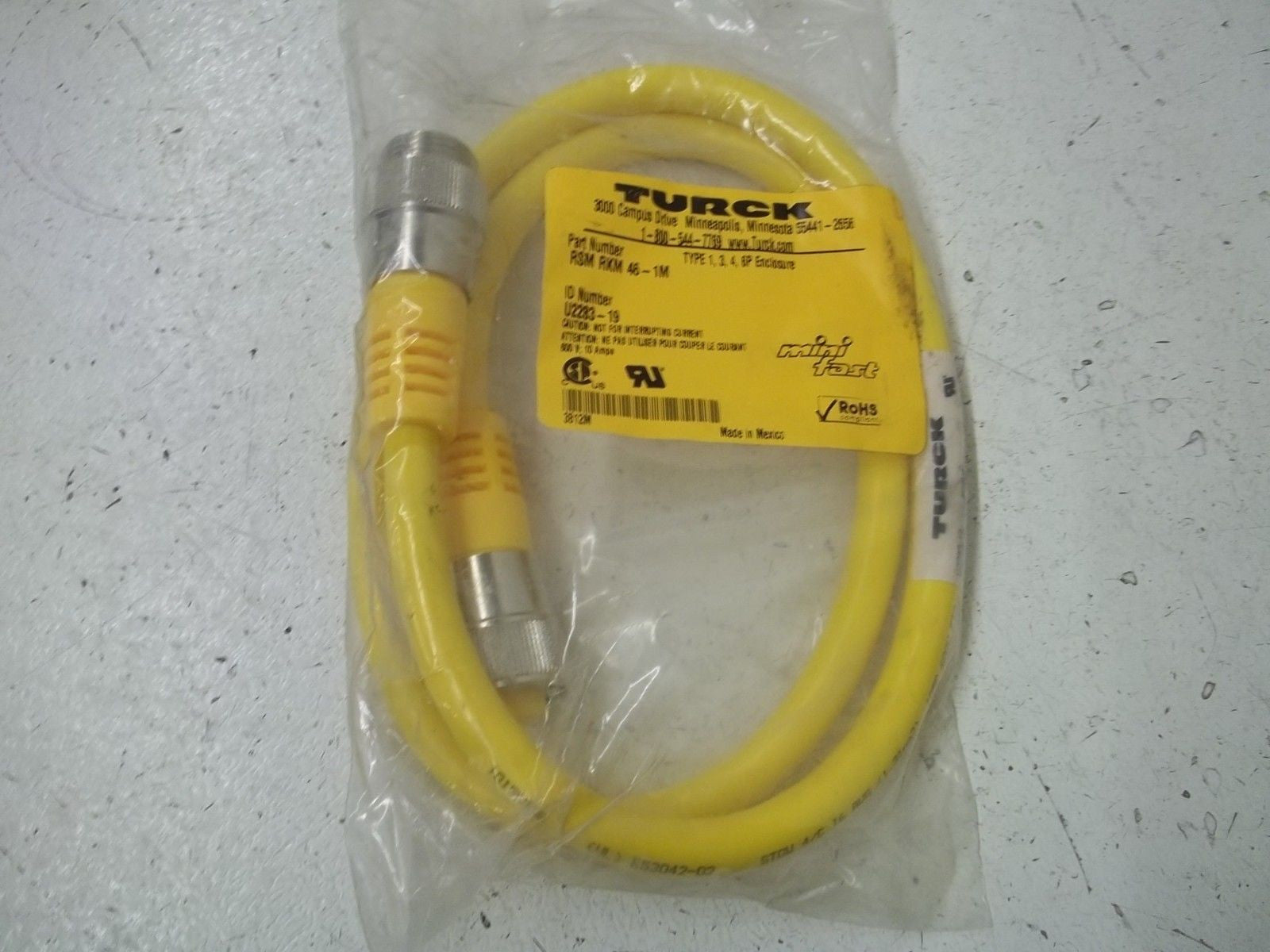 TURCK RSMRKM46-1M CABLE *NEW IN FACTORY BAG*