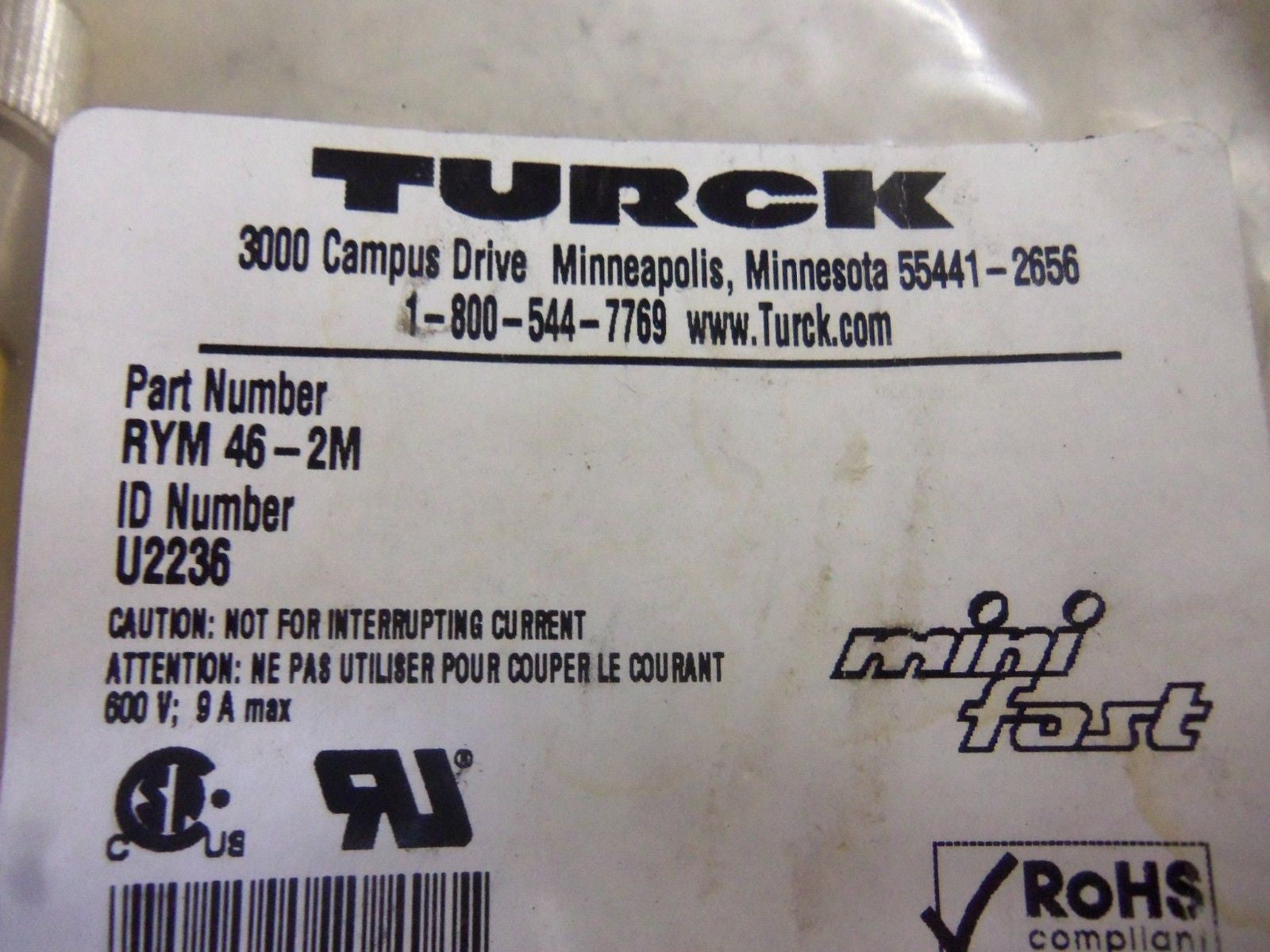 TURCK RYM46-2M *NEW IN FACTORY BAG*