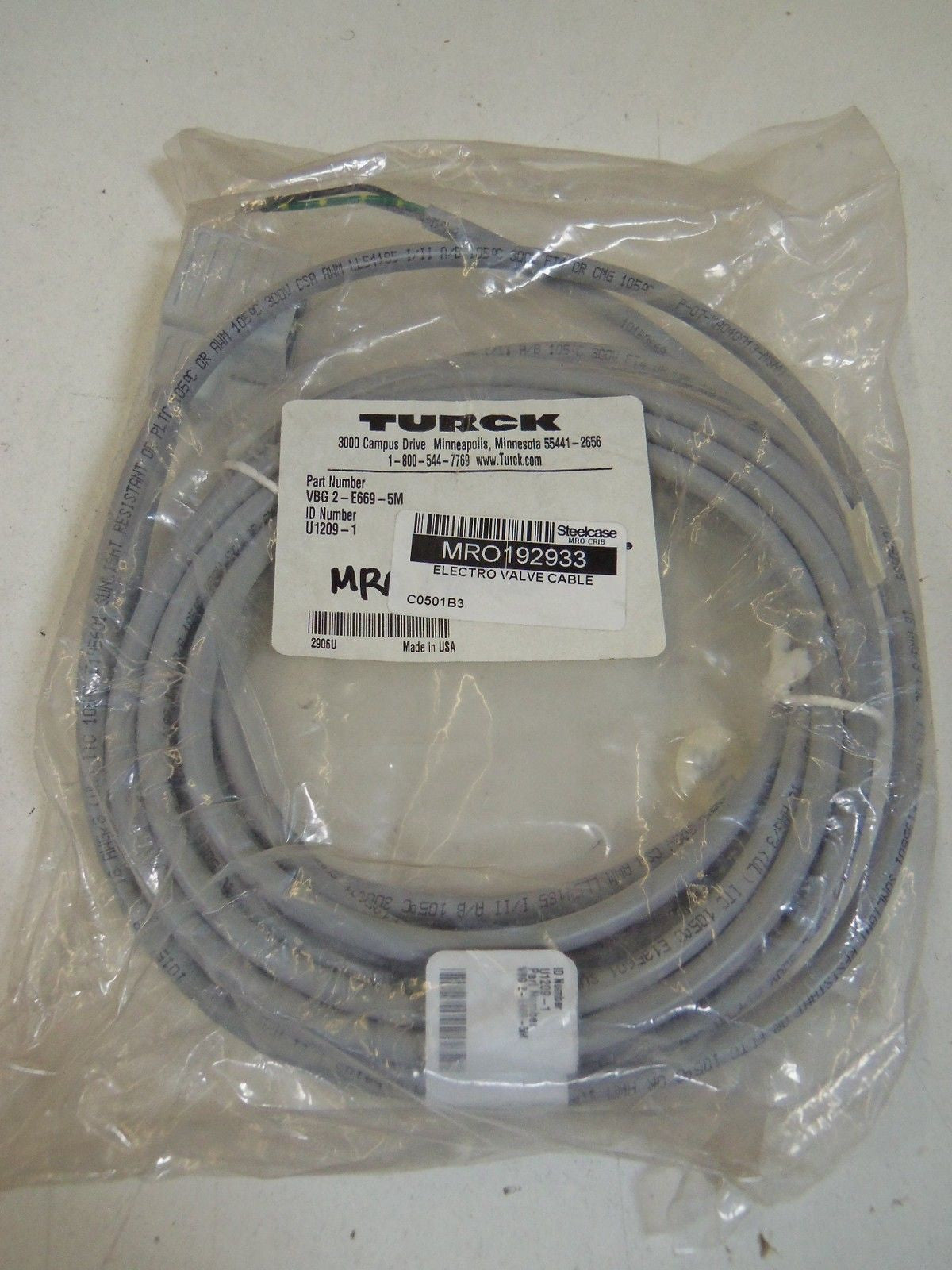 TURCK VBG 2-E669-5M *NEW IN FACTORY BAG*