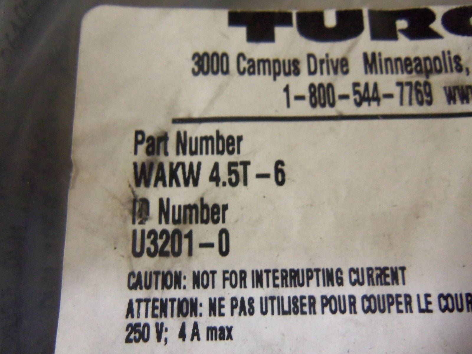 TURCK EURO-FAST WAKW4.5T-6 CORDSET *NEW IN FACTORY BAG*