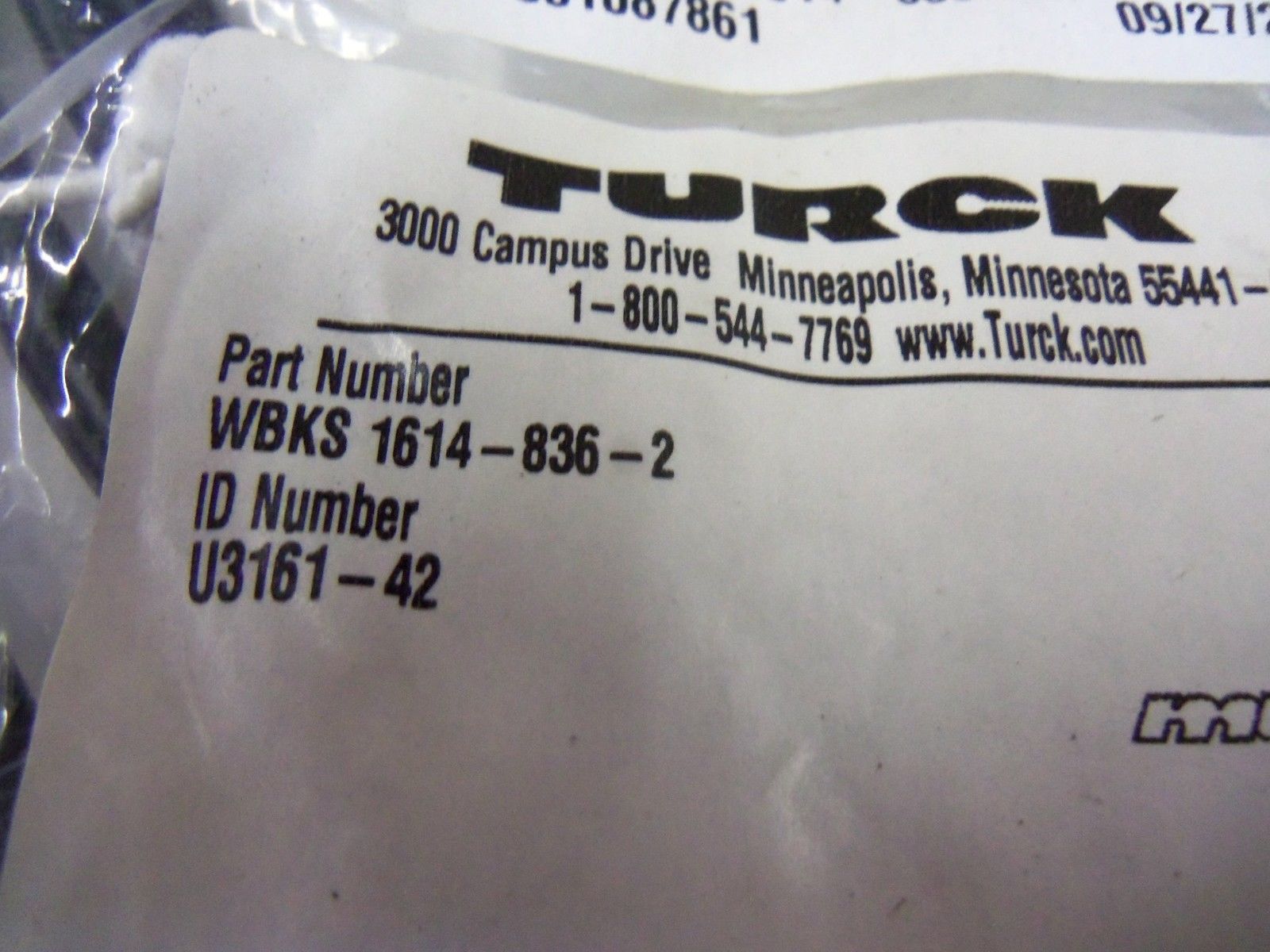 TURCK WBKS 1614-836-2 CORDSET *NEW IN BAG*