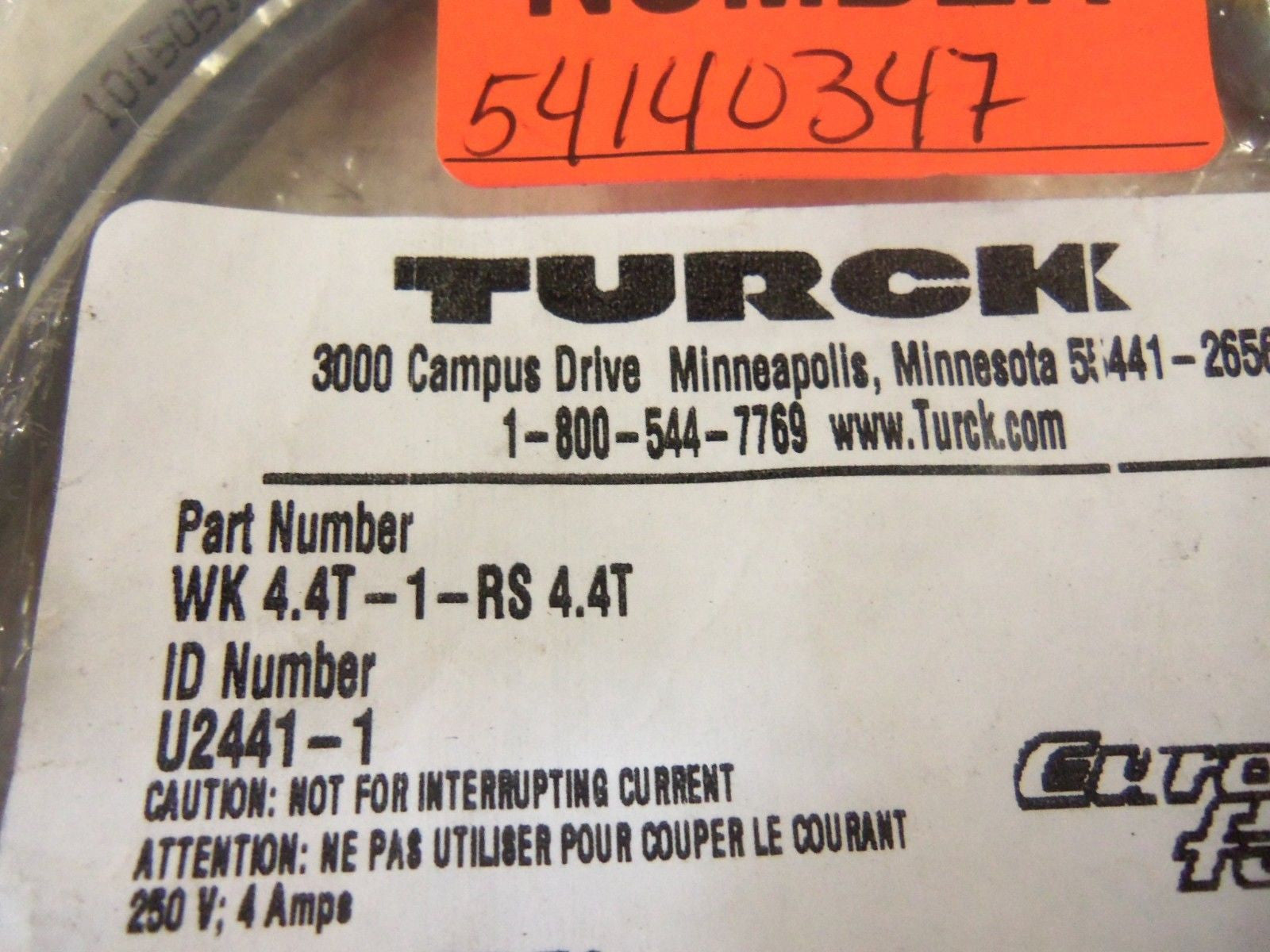 TURCK WK4.4T-1-RS4.4T *NEW IN FACTORY BAG*