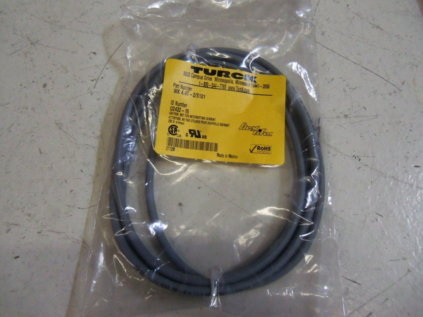 TURCK WK4.4T-2/S101 *NEW IN FACTORY BAG*
