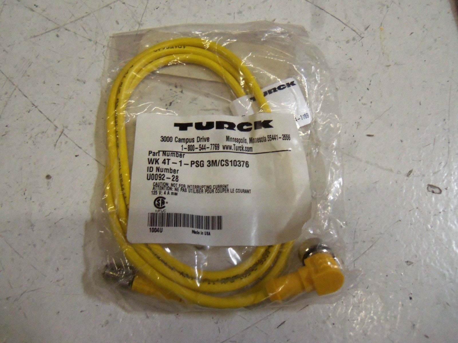 TURCK WK4T-1-PSG3M/CS10376 *NEW IN FACTORY BAG*