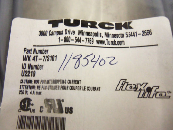 TURCK FLEX LIFE WK 4T-7/S101 CORDSET *NEW IN FACTORY BAG*