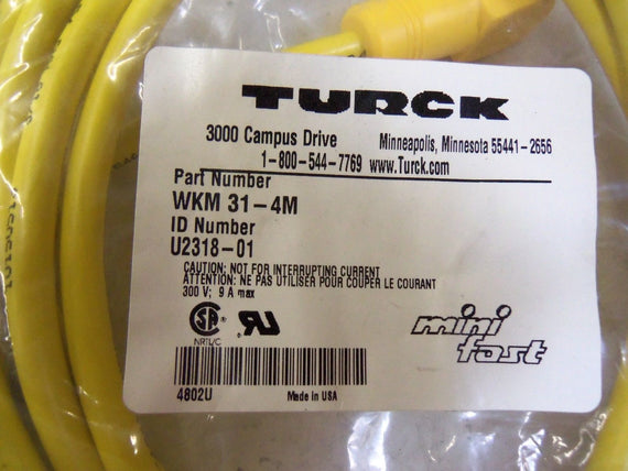 TURCK WKM-31-4M *NEW IN FACTORY BAG*