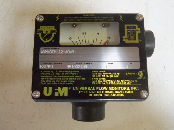 UFM WVM40GM-12-A0WR VALVE *NEW IN BOX*