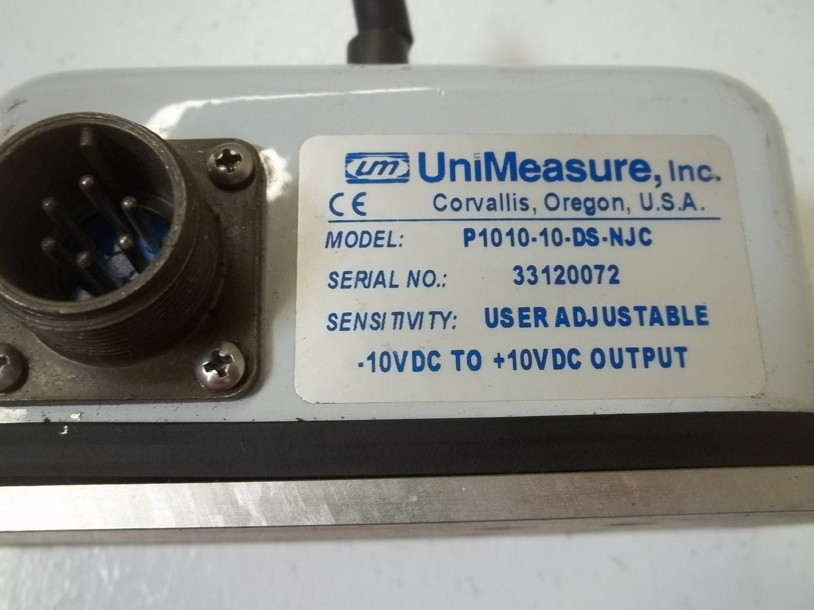 UNIMEASURE, INC. P1010-10-DS-NJC ADJUSTABLE PRESSURE TRANSDUCER *USED*